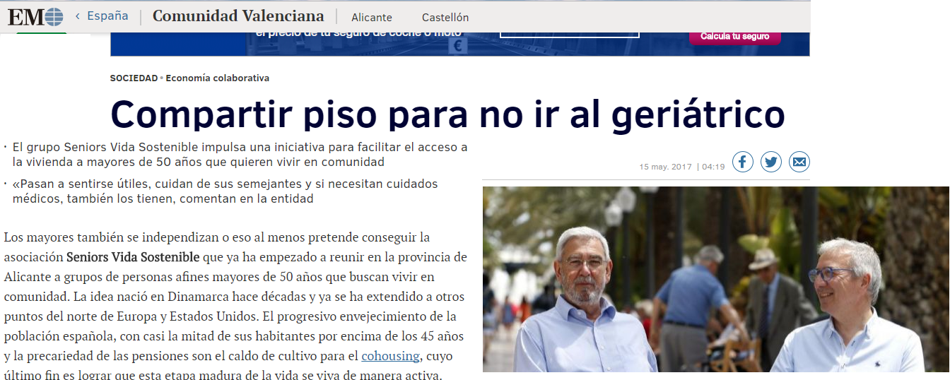 Compartir piso para no ir al geriátrico